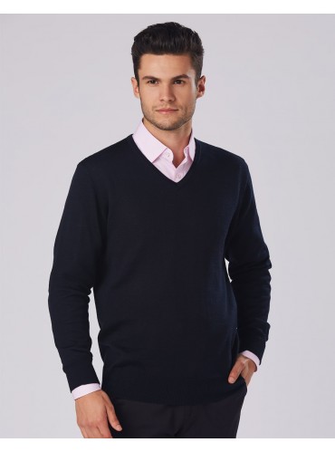 M9502 Men's V-Neck Long Sleeves Jumper